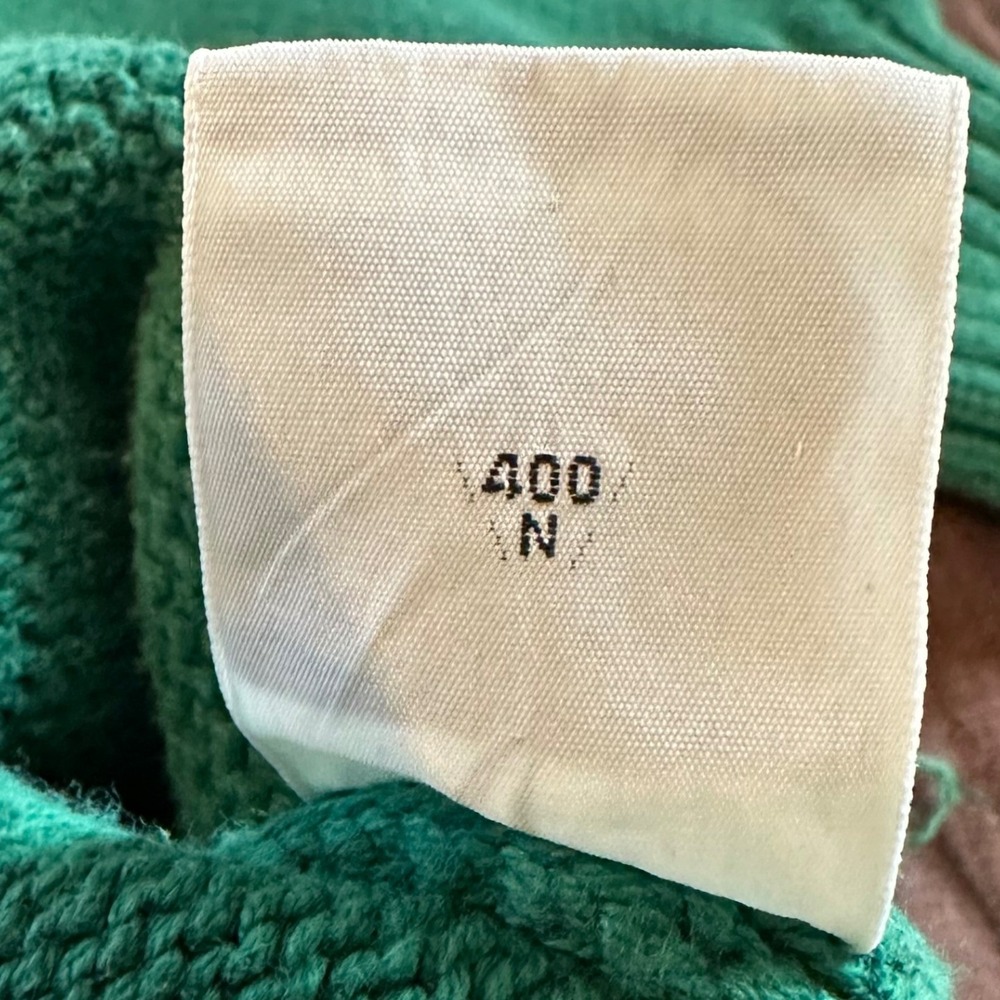 Vintage Lands End Green Cotton Sweater Womens XL Made in USA Raglan Crewneck - Picture 8 of 9